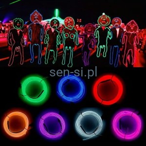 Neonowy przewód- świecąca linka  3 m